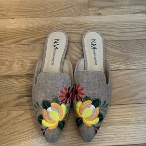Neiman Marcus Embroidered Mule